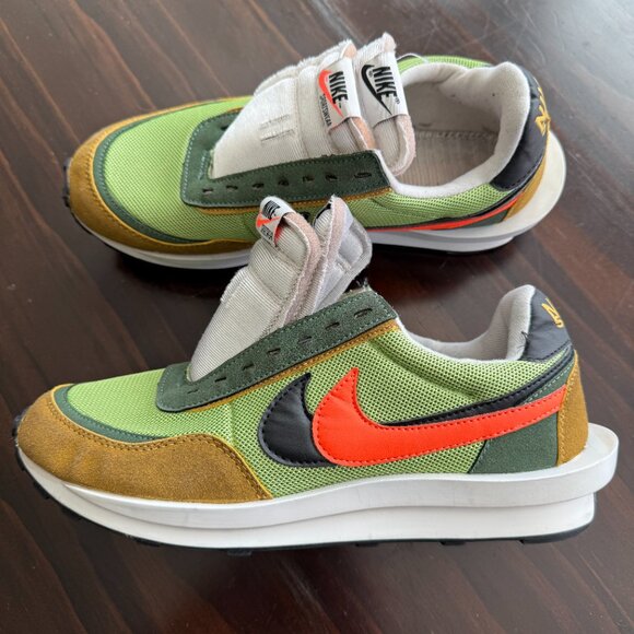 Size 11- Sacai x Nike LDWaffle Green Gusto - No laces & No sole - Picture 5 of 10
